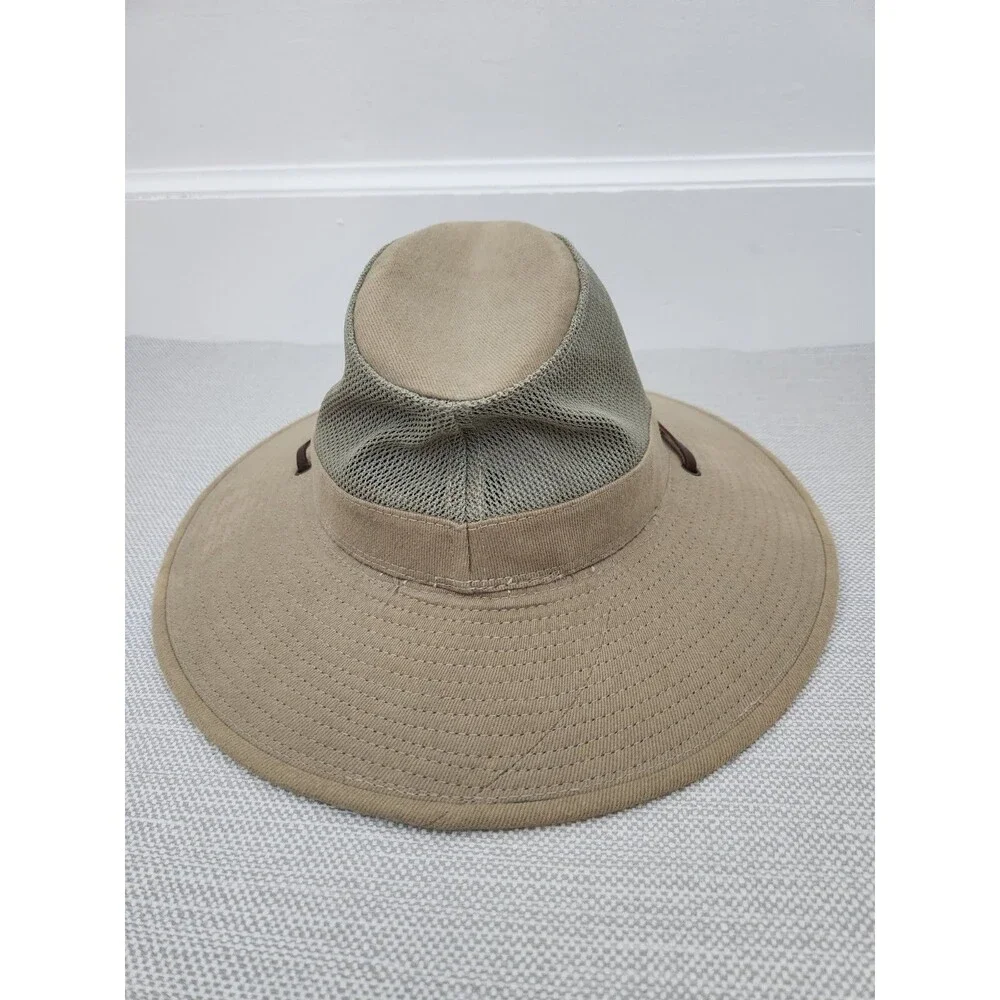 Dorfman Pacific Safari Mesh Cotton Outdoor Fishing Hat Green Taupe Men Small